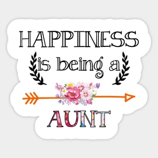 Happiness is being aunt floral gift Sticker